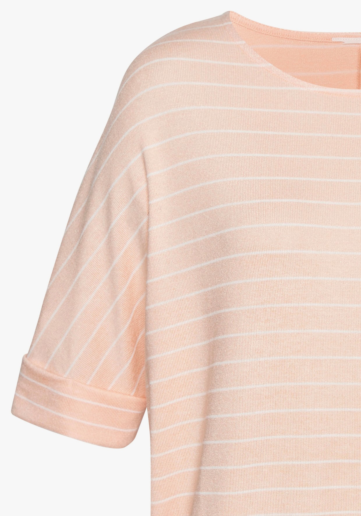 LASCANA Kurzarmshirt - peach gestreift