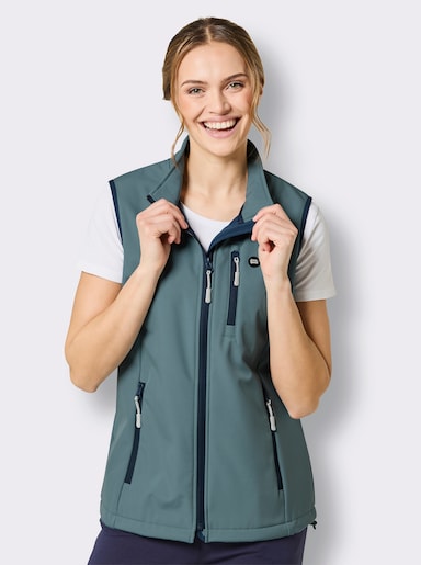 Catamaran Sports Softshellweste mit Reißverschluss-Tasche hinten - jade