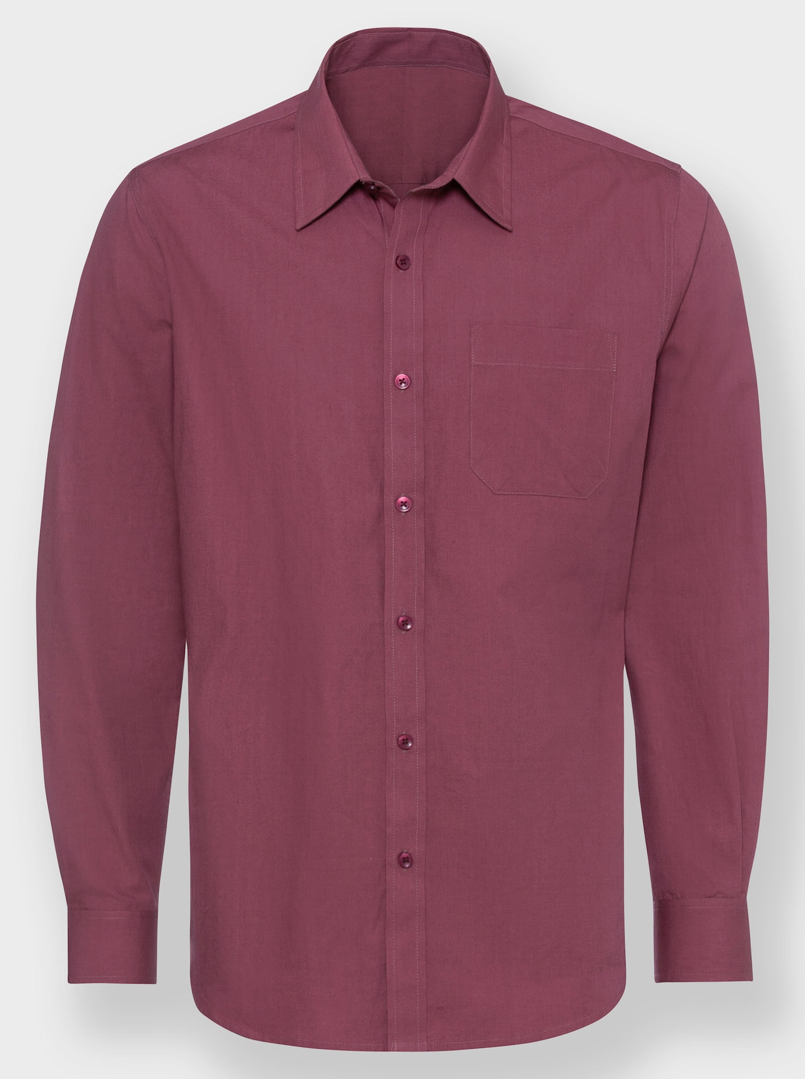 Marco Donati Langarmhemd in bügelfreier Qualität - burgund