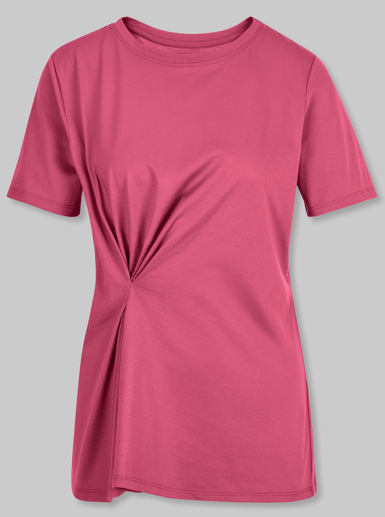 heine Kurzarmshirt mit Faltenwurf - fuchsia