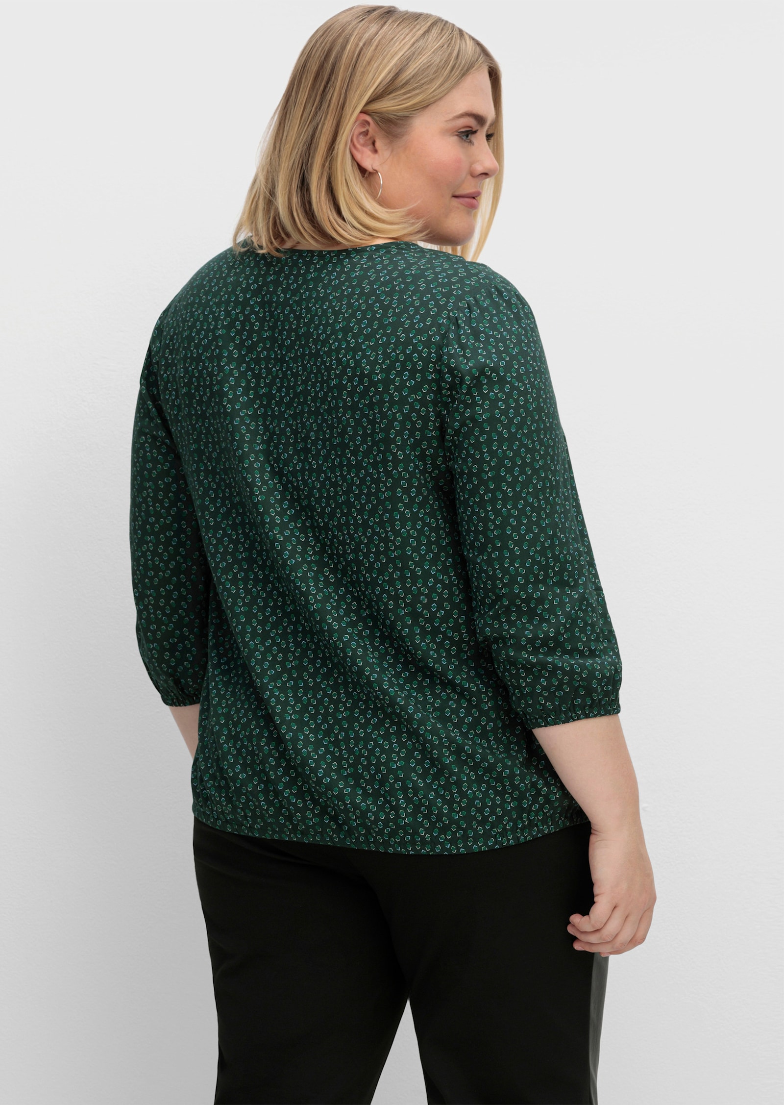 sheego Tuniek met minimalistische print - diepgroen gedessineerd