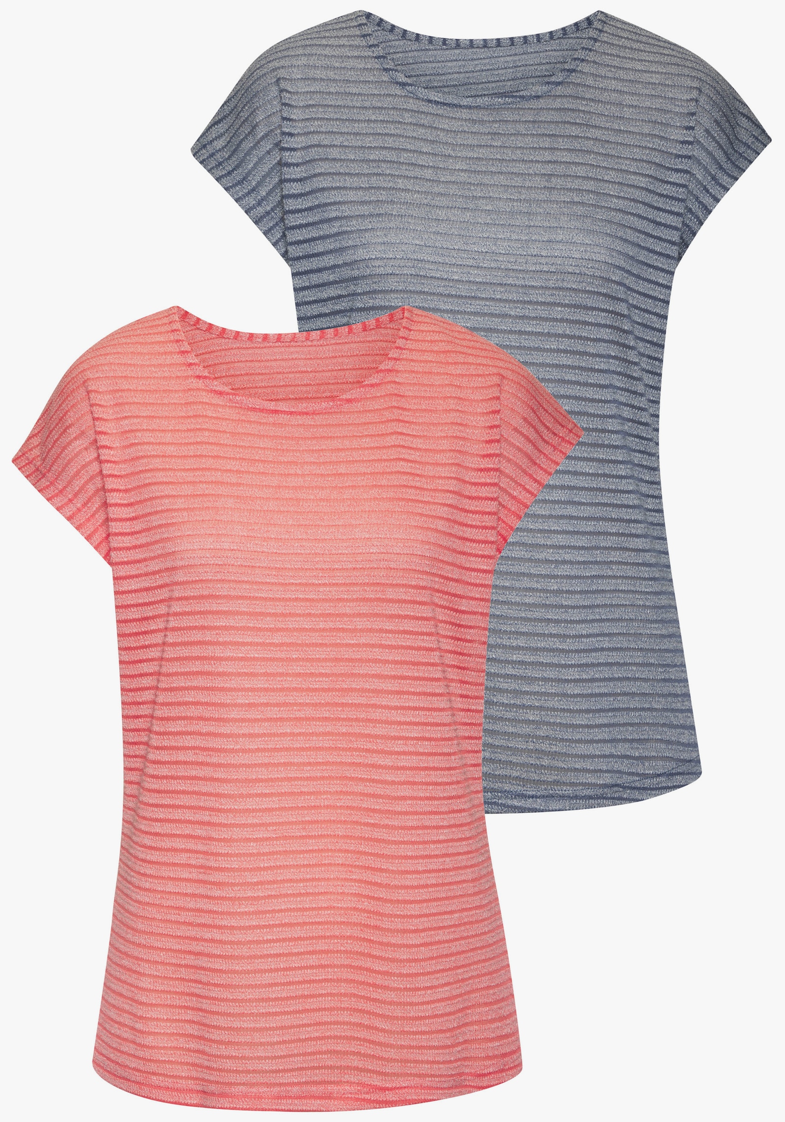 Vivance Kurzarmshirt - apricot, navy