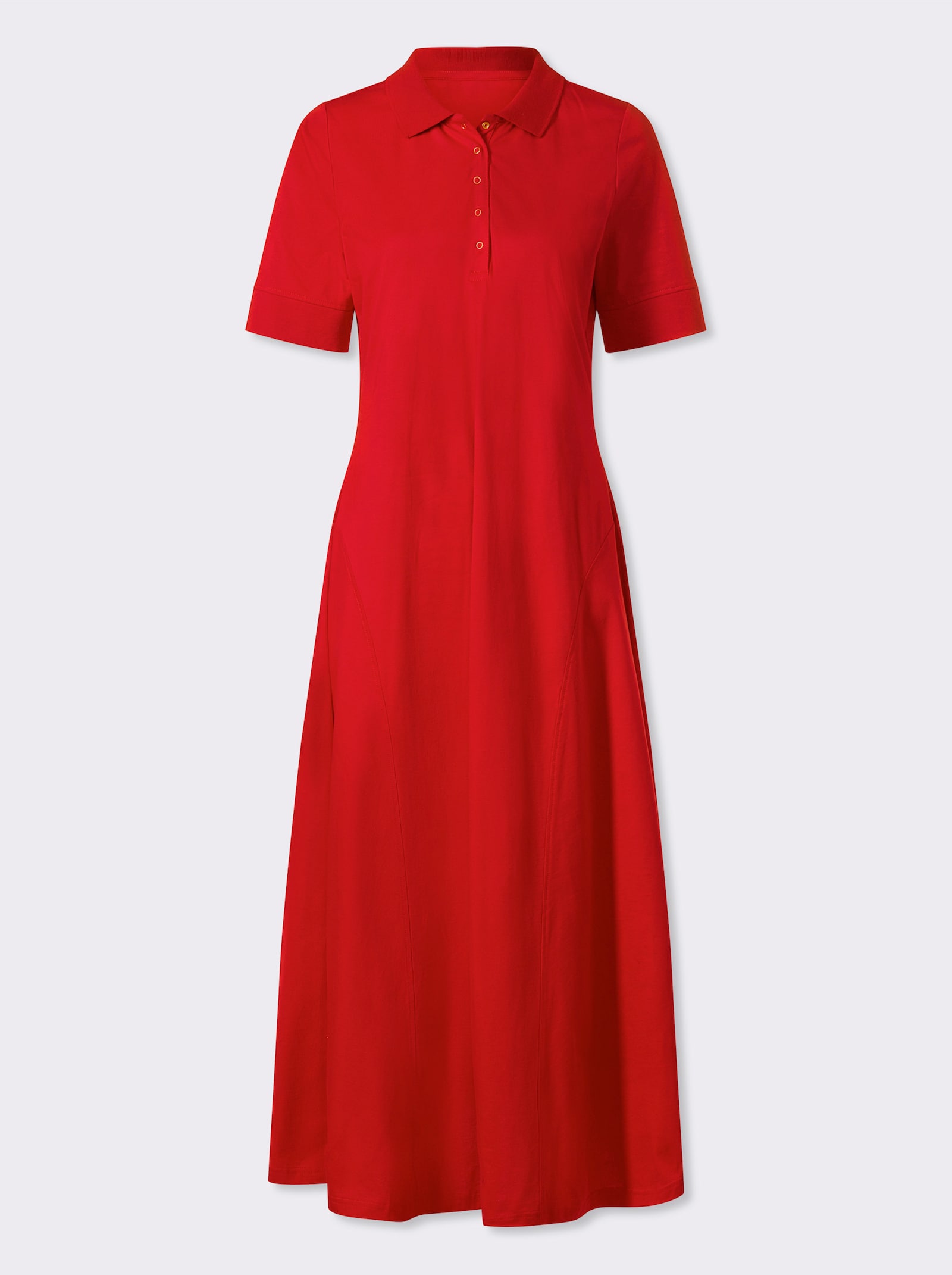 heine Polokleid mit Druckknöpfen - rot