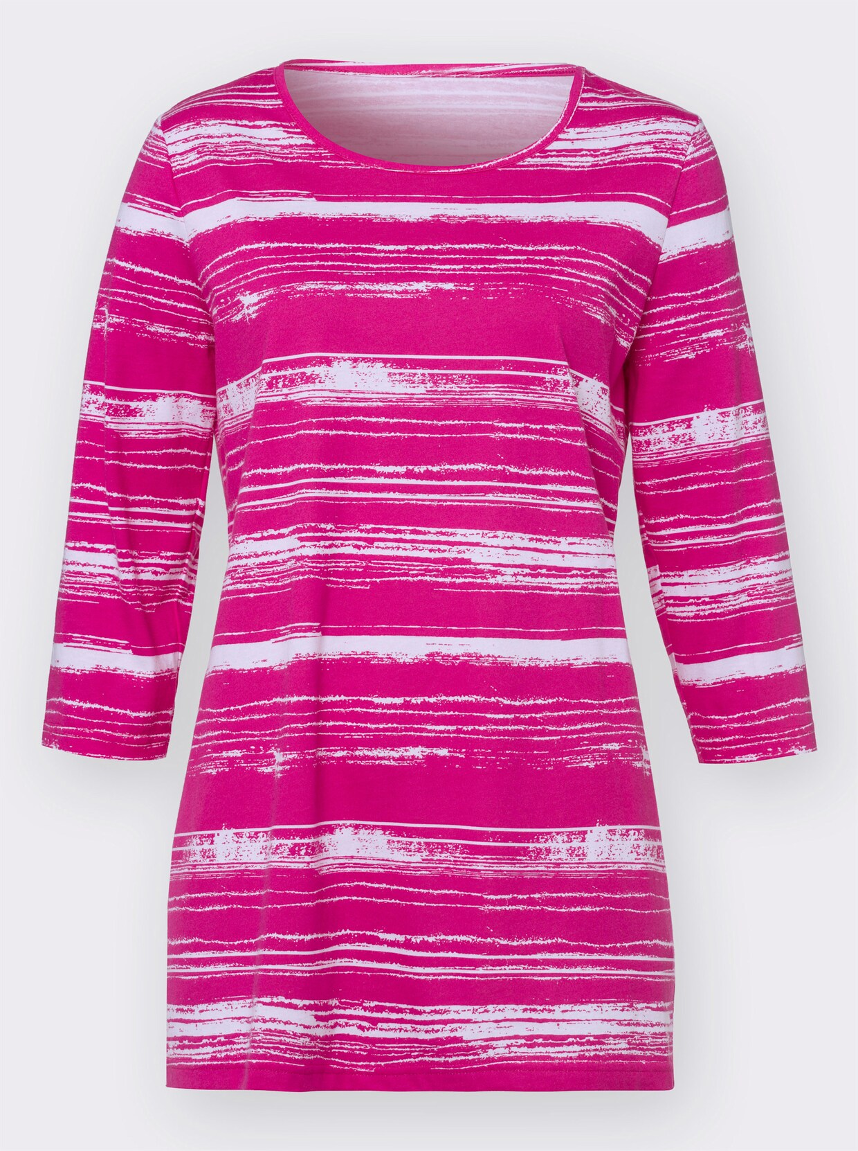 Lang shirt - fuchsia/wit