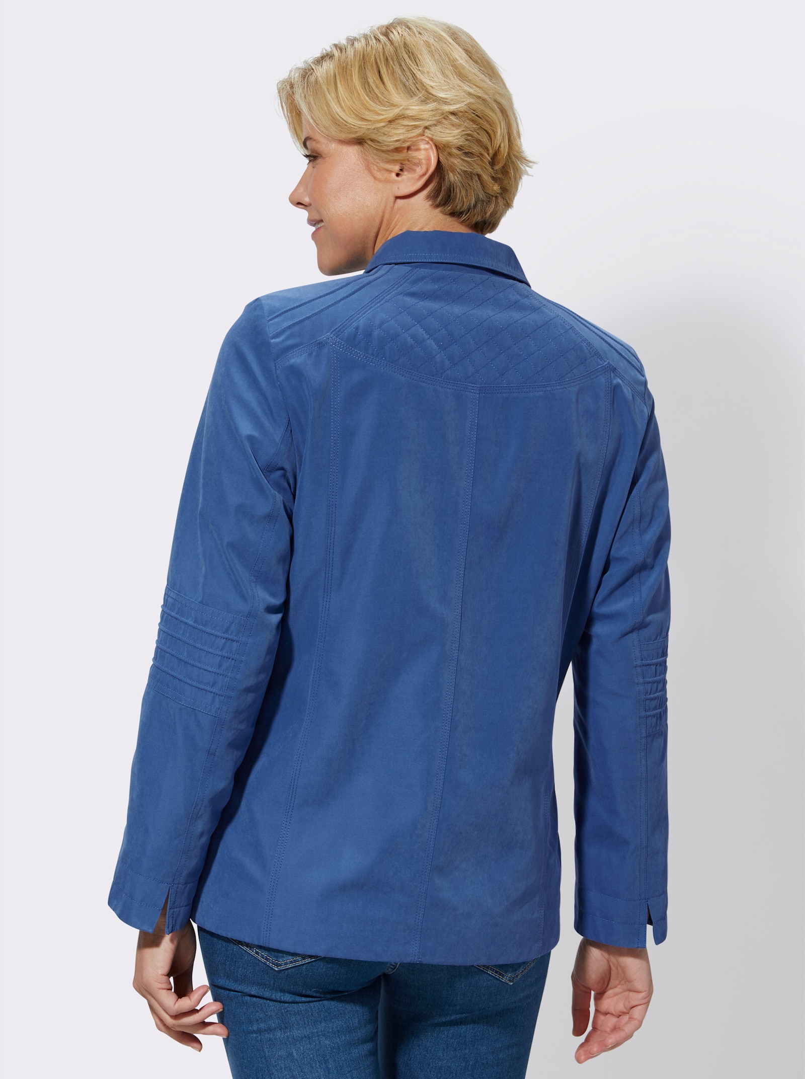 Overgangsjack met biezen - blauw