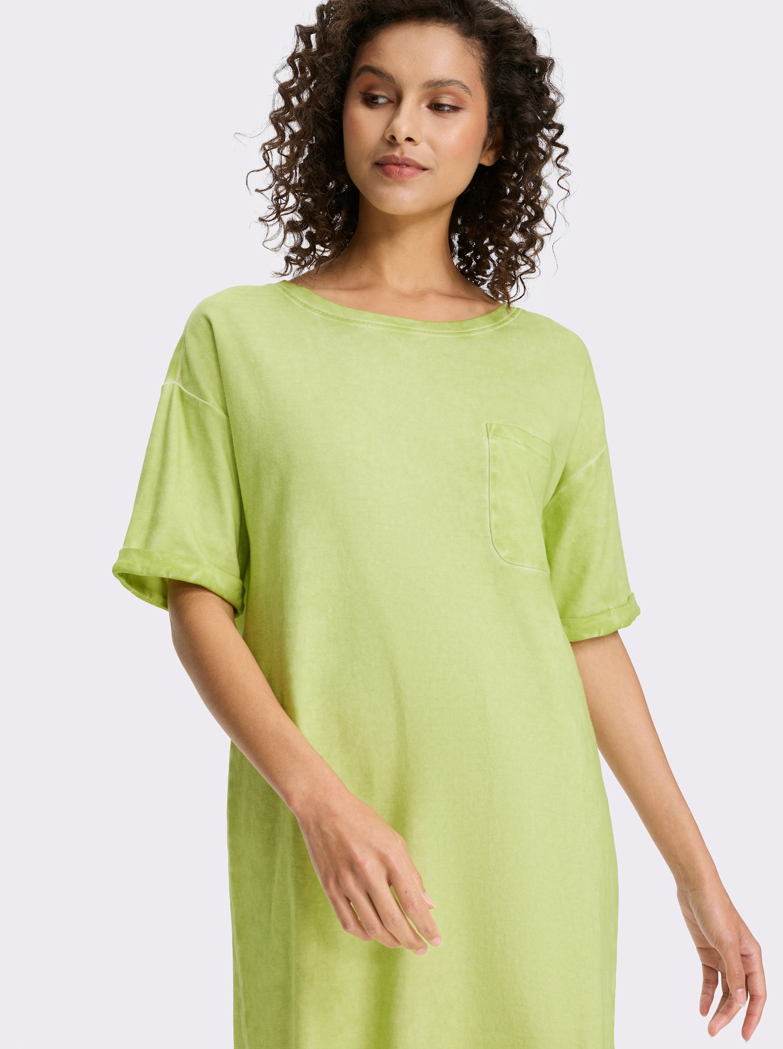 heine Jerseykleid mit Oil-dyed-Waschung - pistazie
