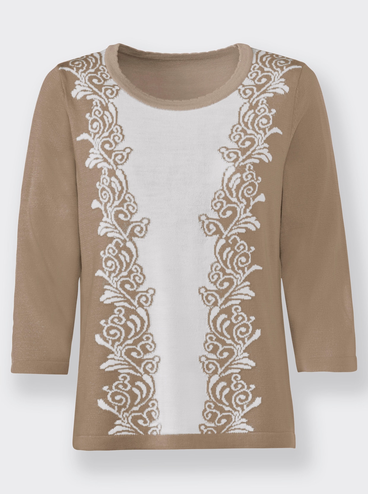 Pullover - beige-ecru-gemustert