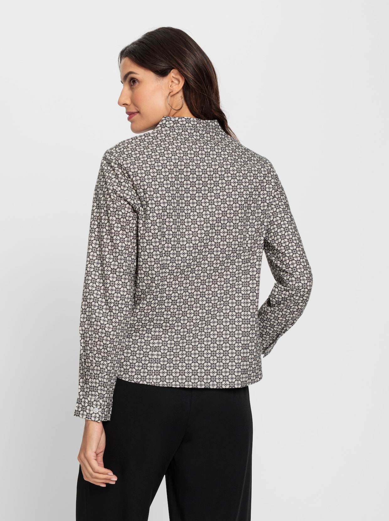 Blouse - marine/ecru geprint