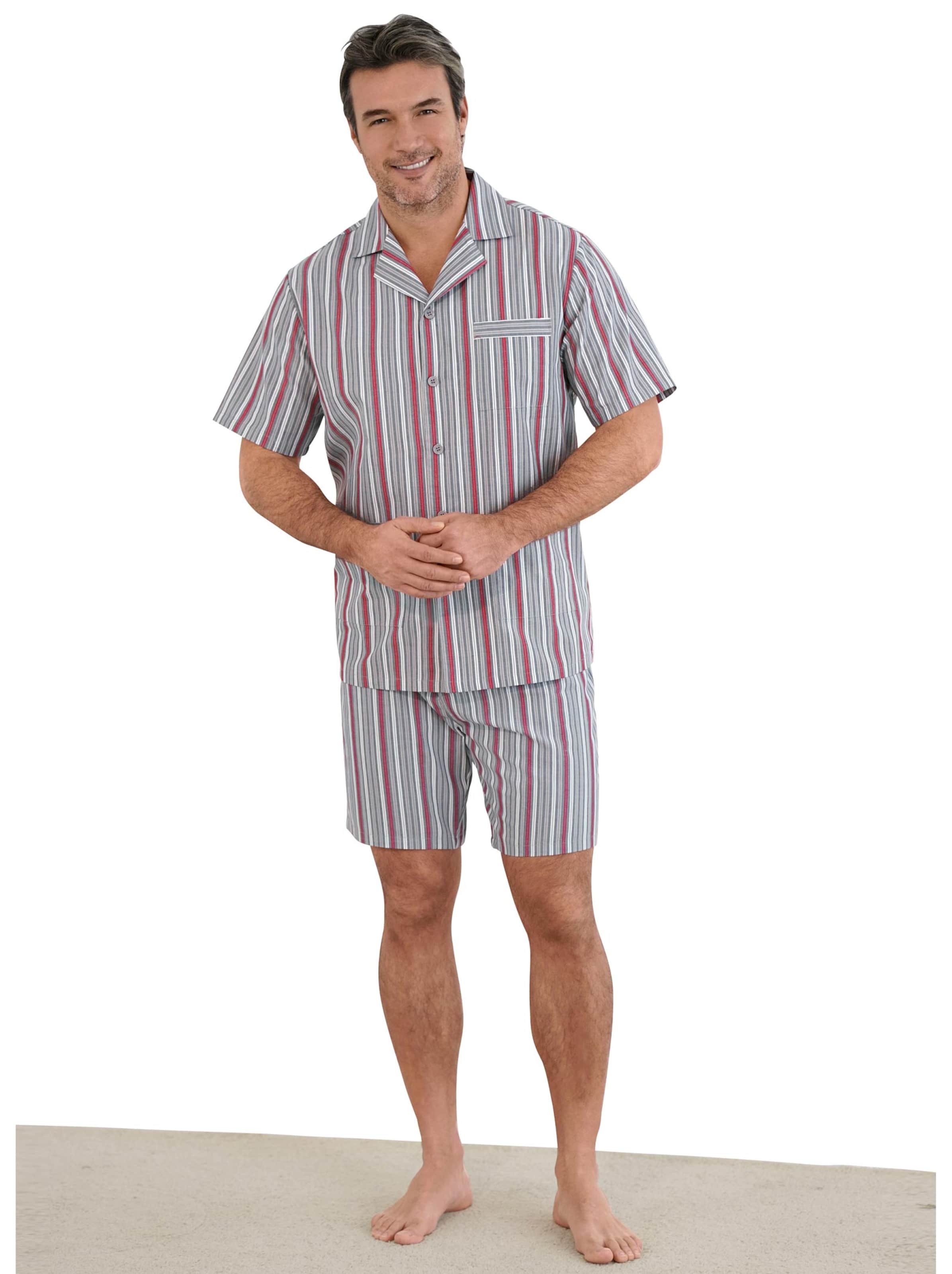 Shorty - grau-rot-gestreift