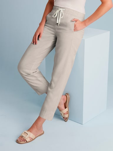 Ascari Edel-Jogpants mit Leinen - beige