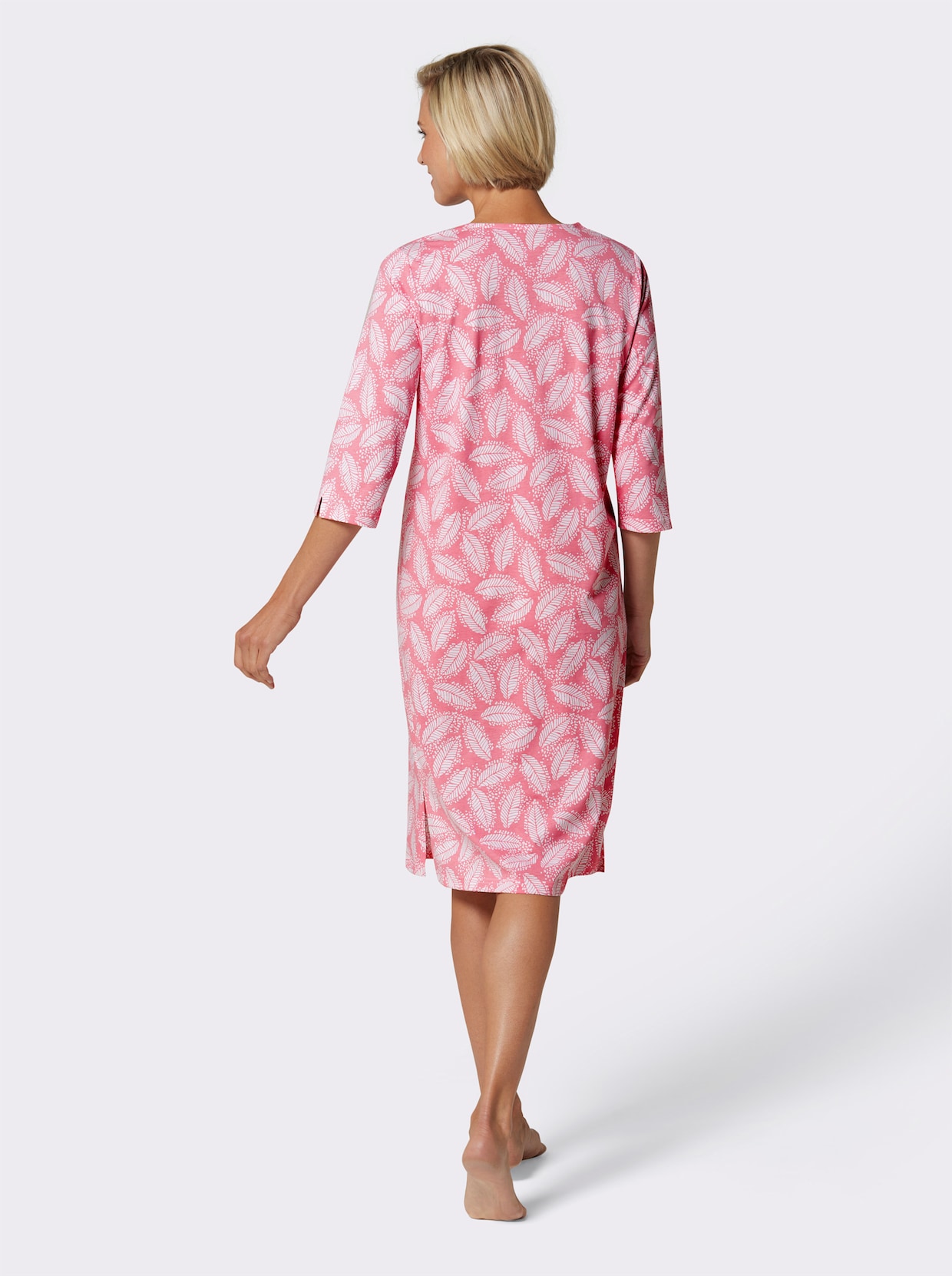 wäschepur Nachthemd - flamingo-weiß-bedruckt