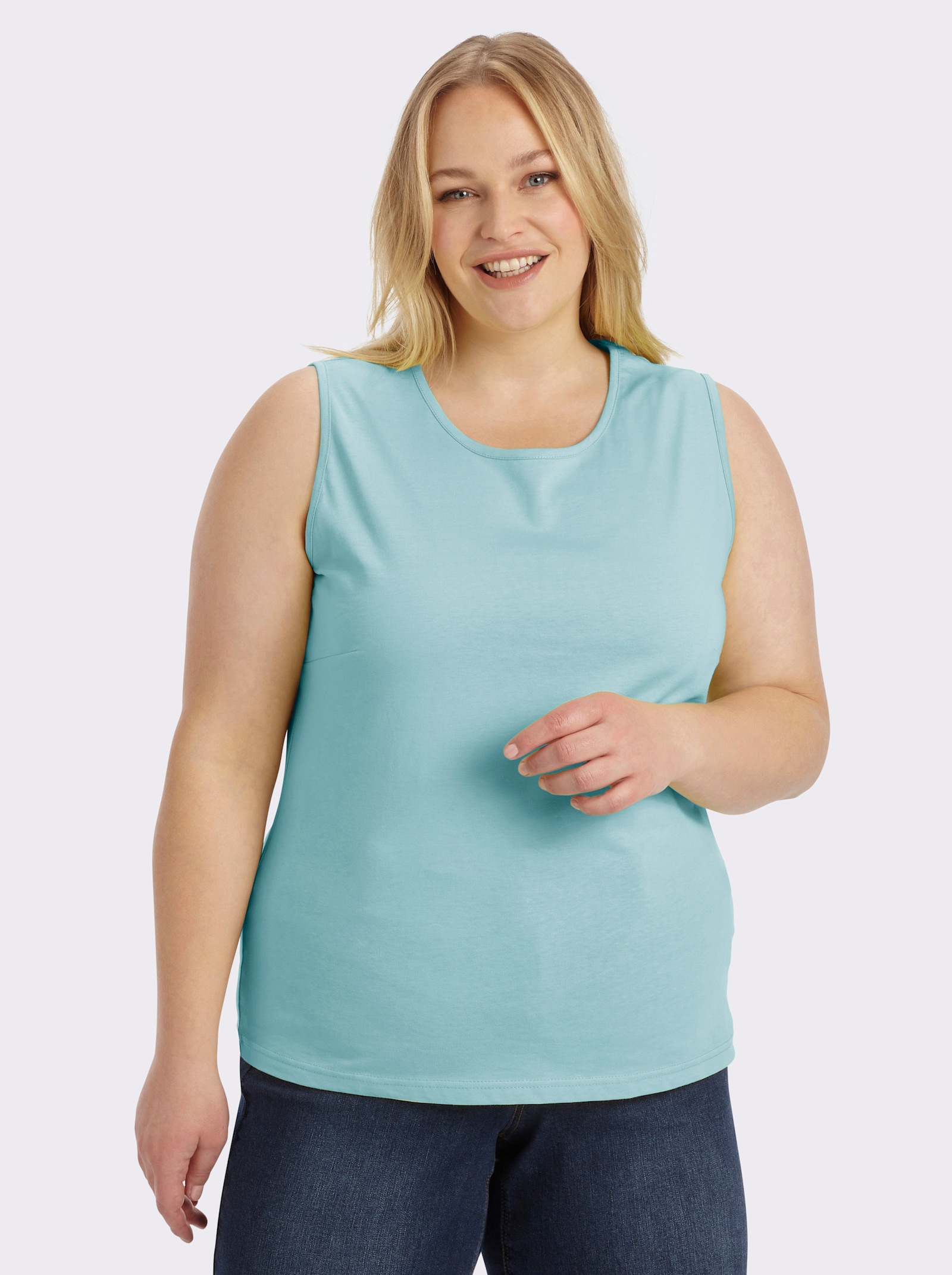 Trägertop mit Rundhals-Ausschnitt - aqua