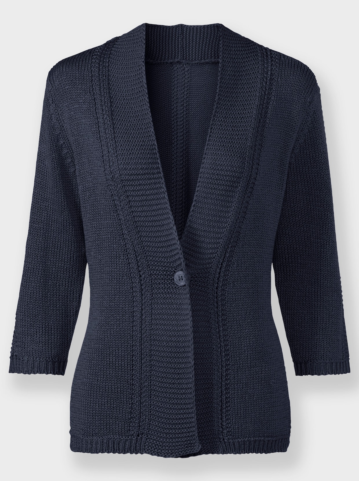 Strickjacke in pflegeleichtem Bändchengarn - marine