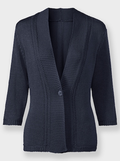 Strickjacke in pflegeleichtem Bändchengarn - marine