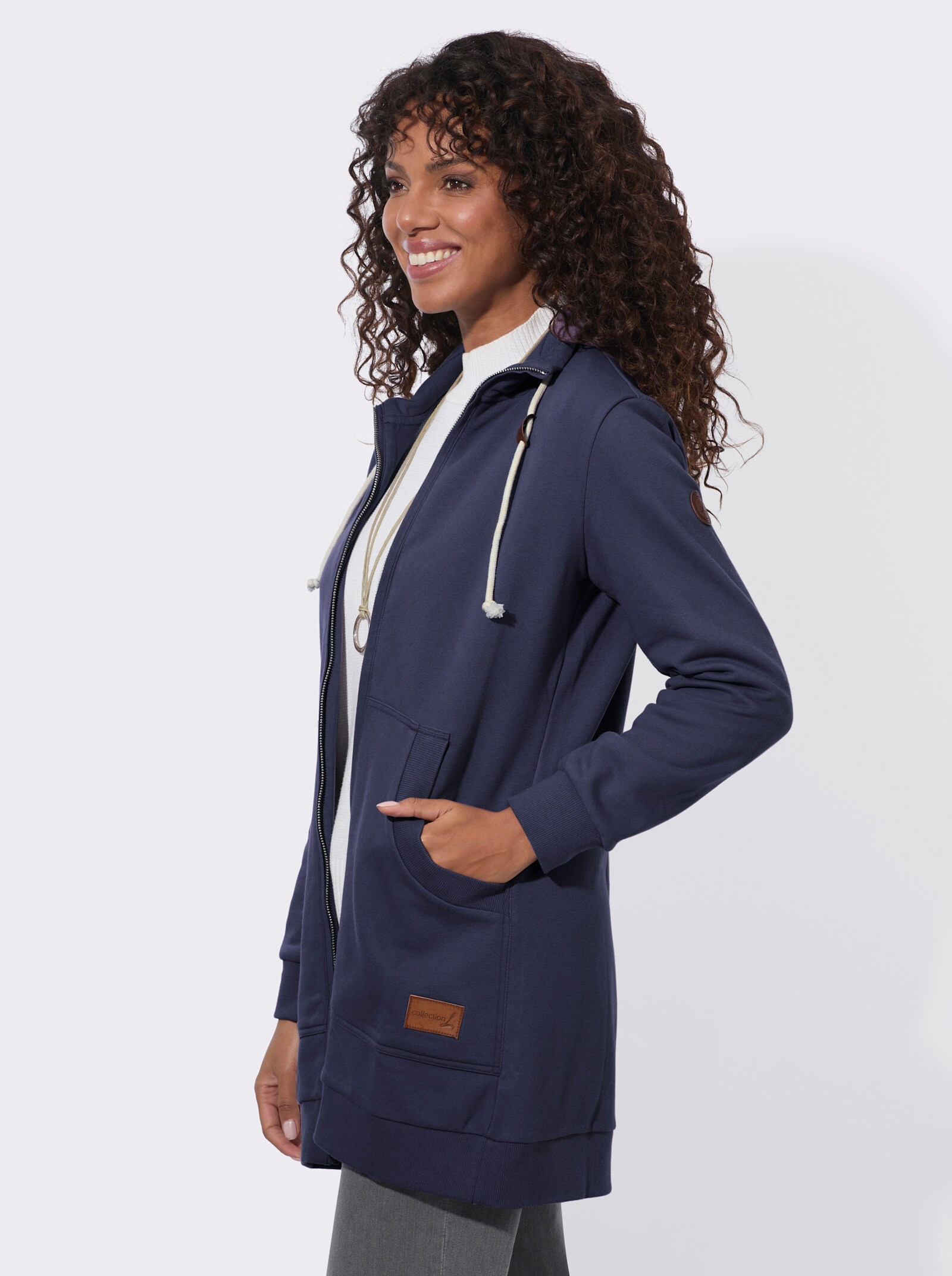  Shirtjacke mit Känguru-Tasche - marine