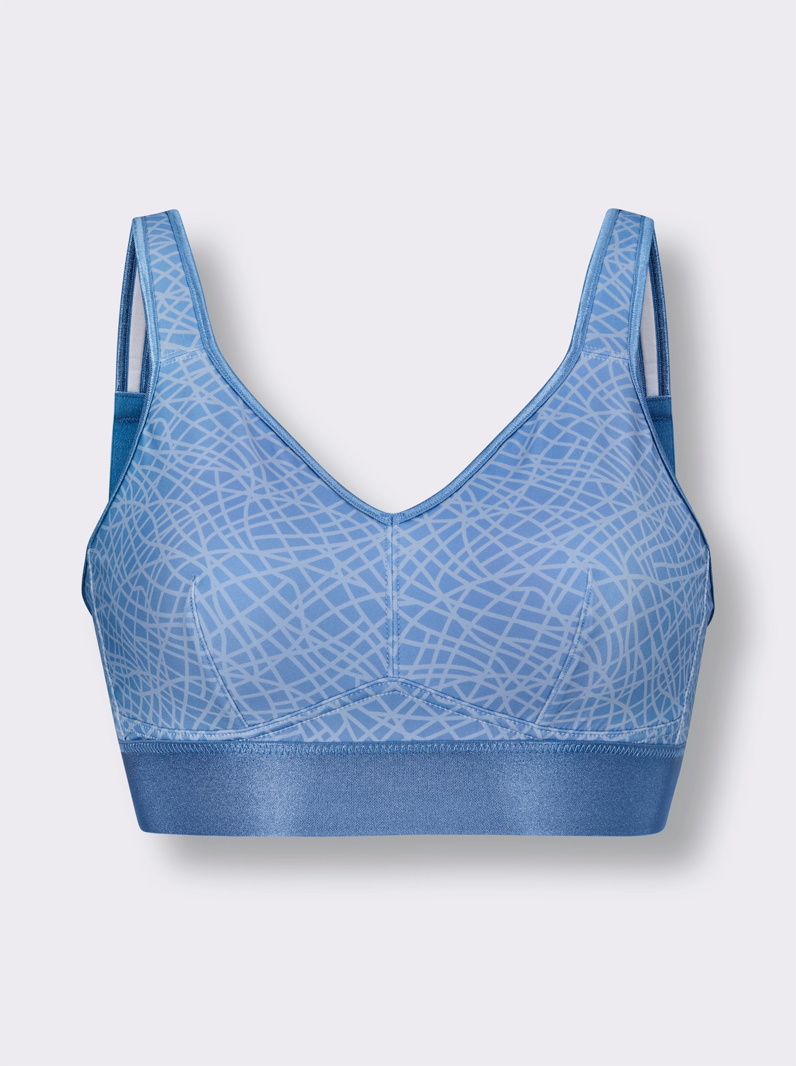 wäschepur Komfort-BH ohne Bügel mit gemoldeten Cups - mittelblau-bleu