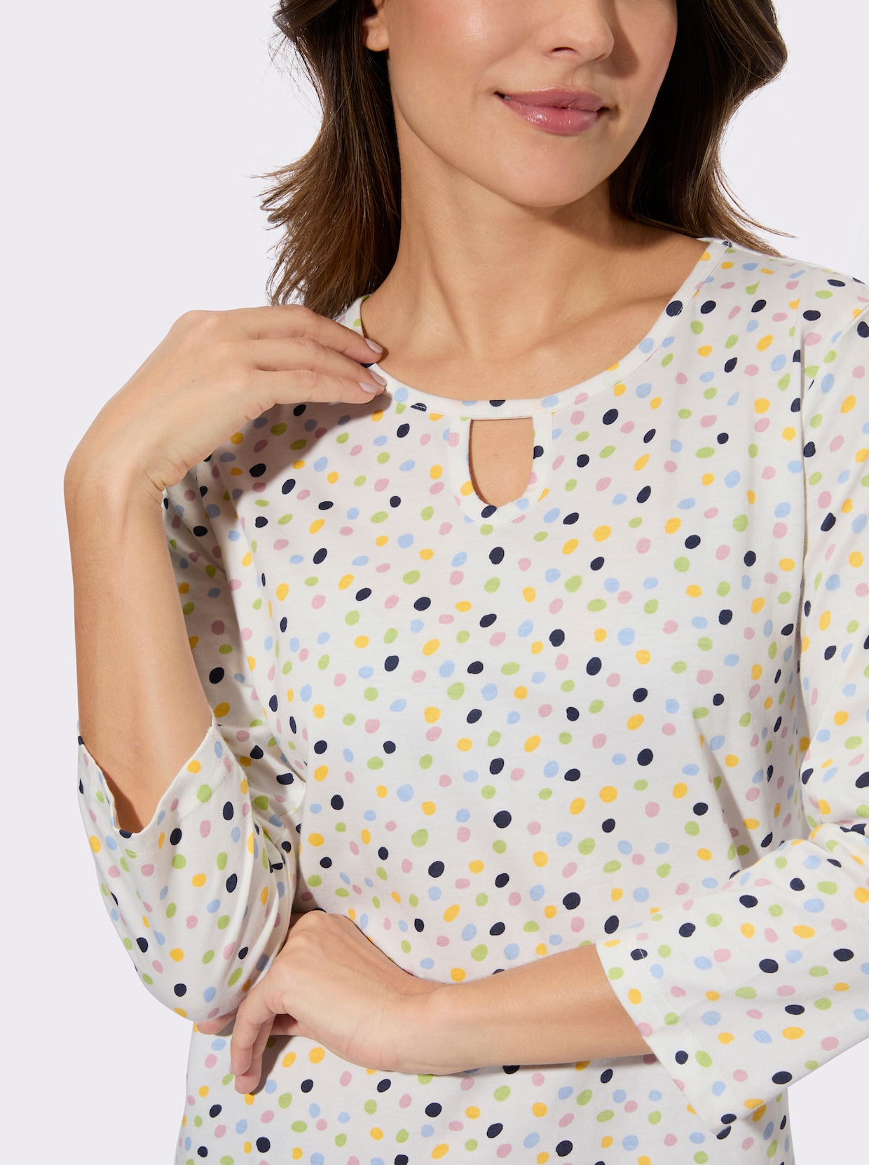 3/4-Arm-Shirt mit Grafik-Druck - ecru-bedruckt