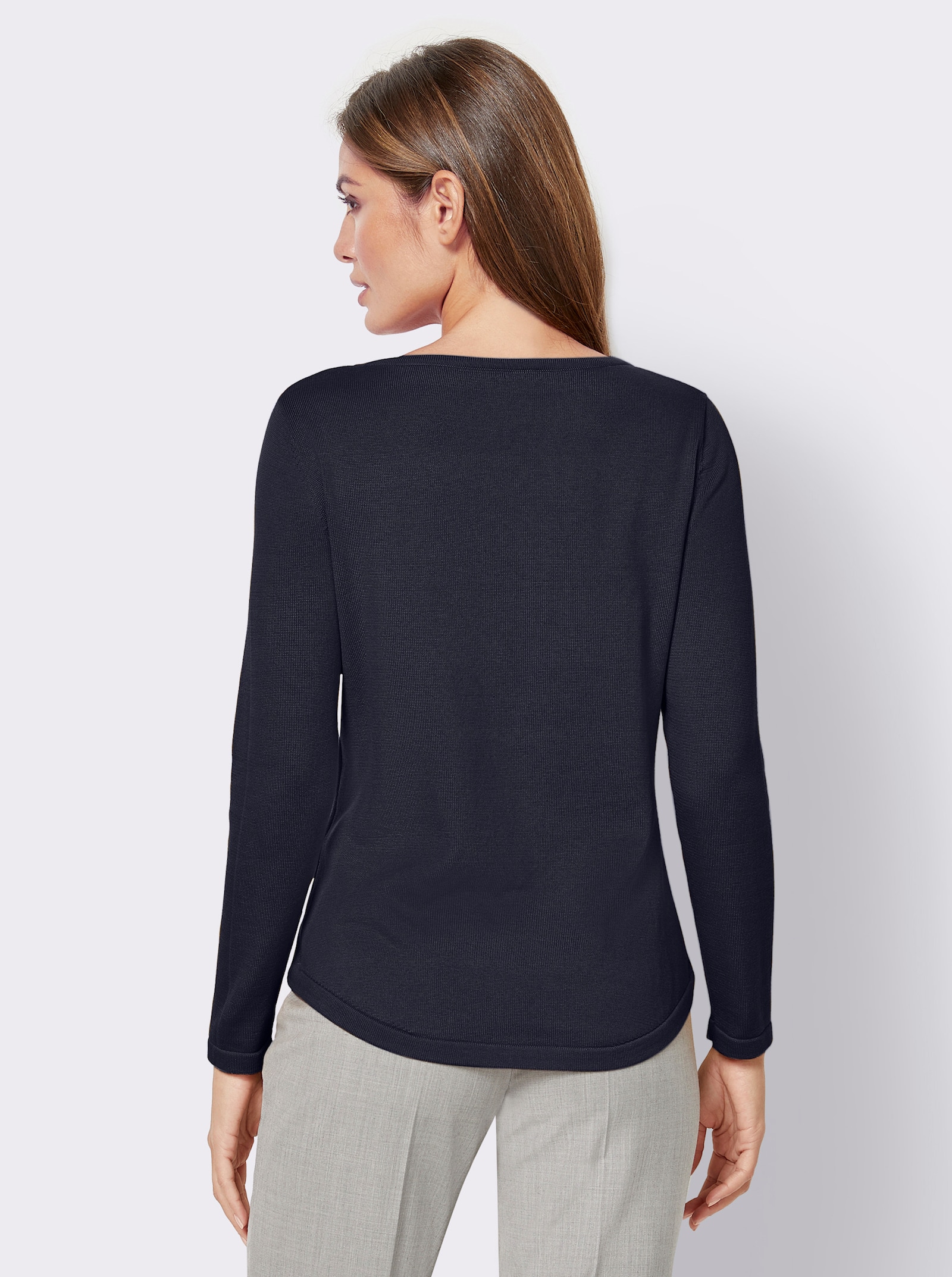 Pull avec encolure en U - marine