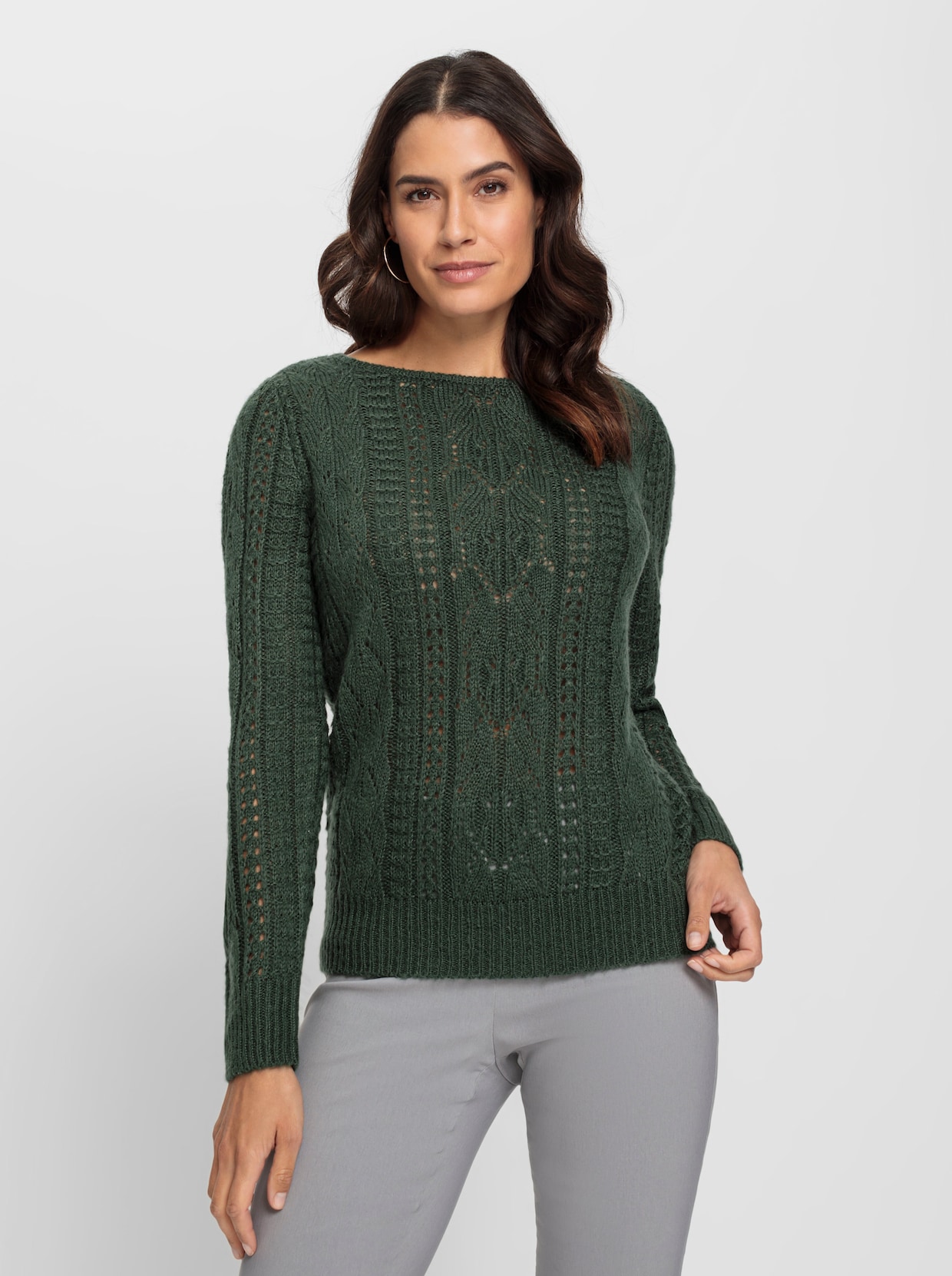 Pullover met lange mouwen - mos