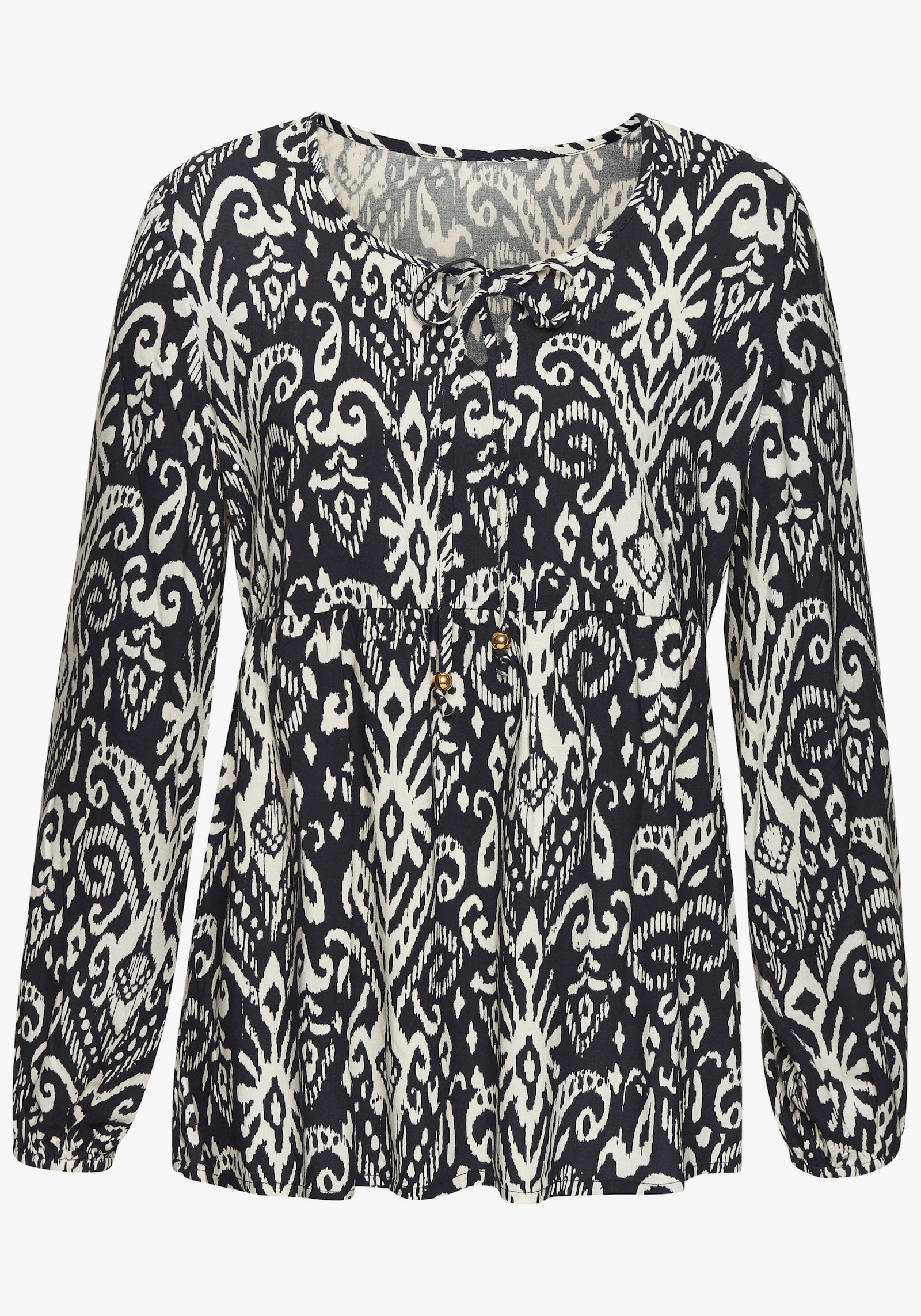 Vivance Langarmbluse - marine-beige bedruckt