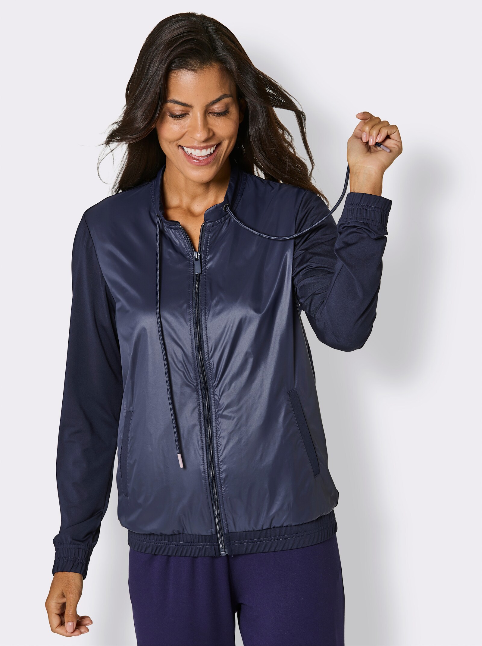 Catamaran Sports Funktionsjacke im Materialmix - marine