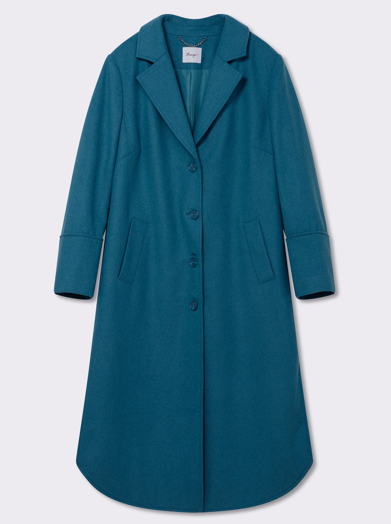 sheego Wintermantel mit abgerundetem Saum - topas