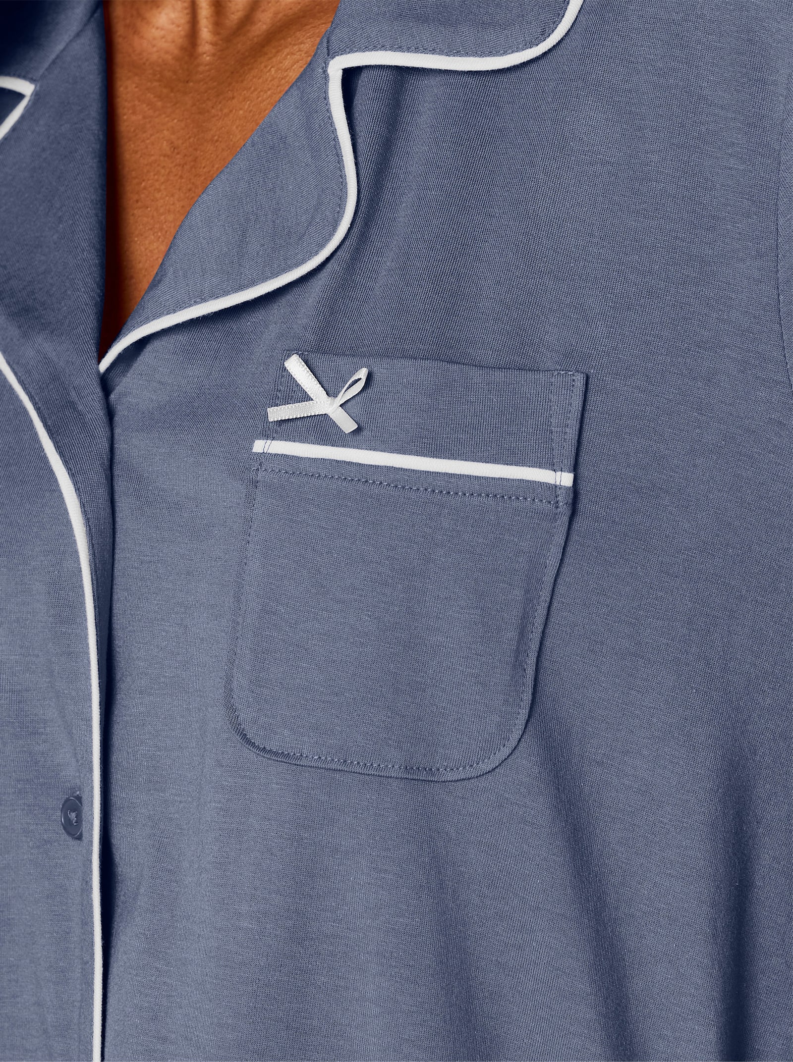 wäschepur Shorty - rauchblau-weiss