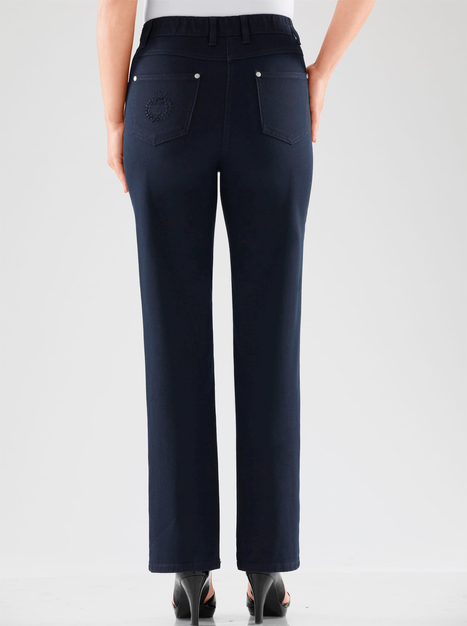 5-Pocket-Jeans mit innenliegendem Dehnbund - marine