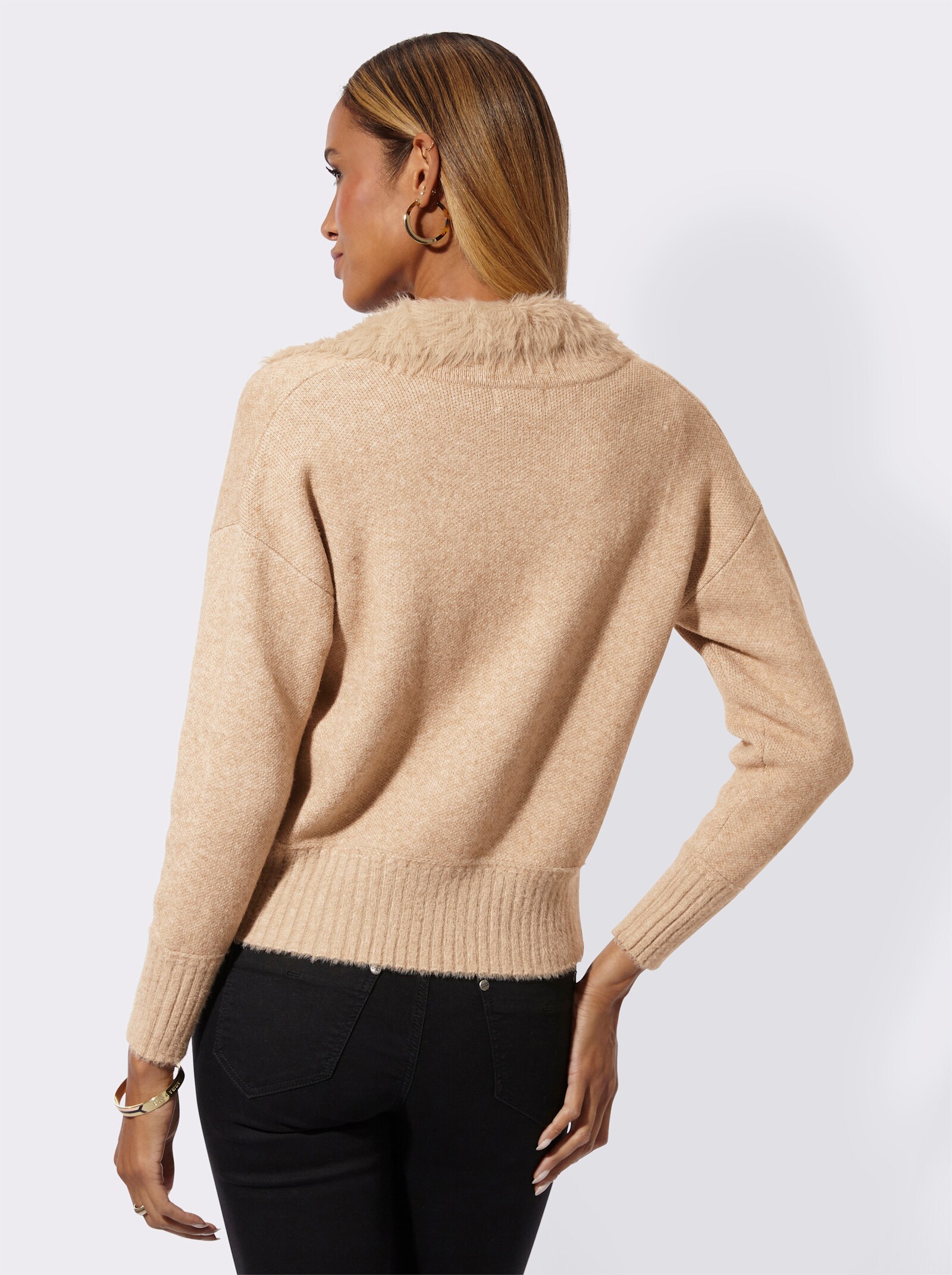 Strickjacke - beige-meliert