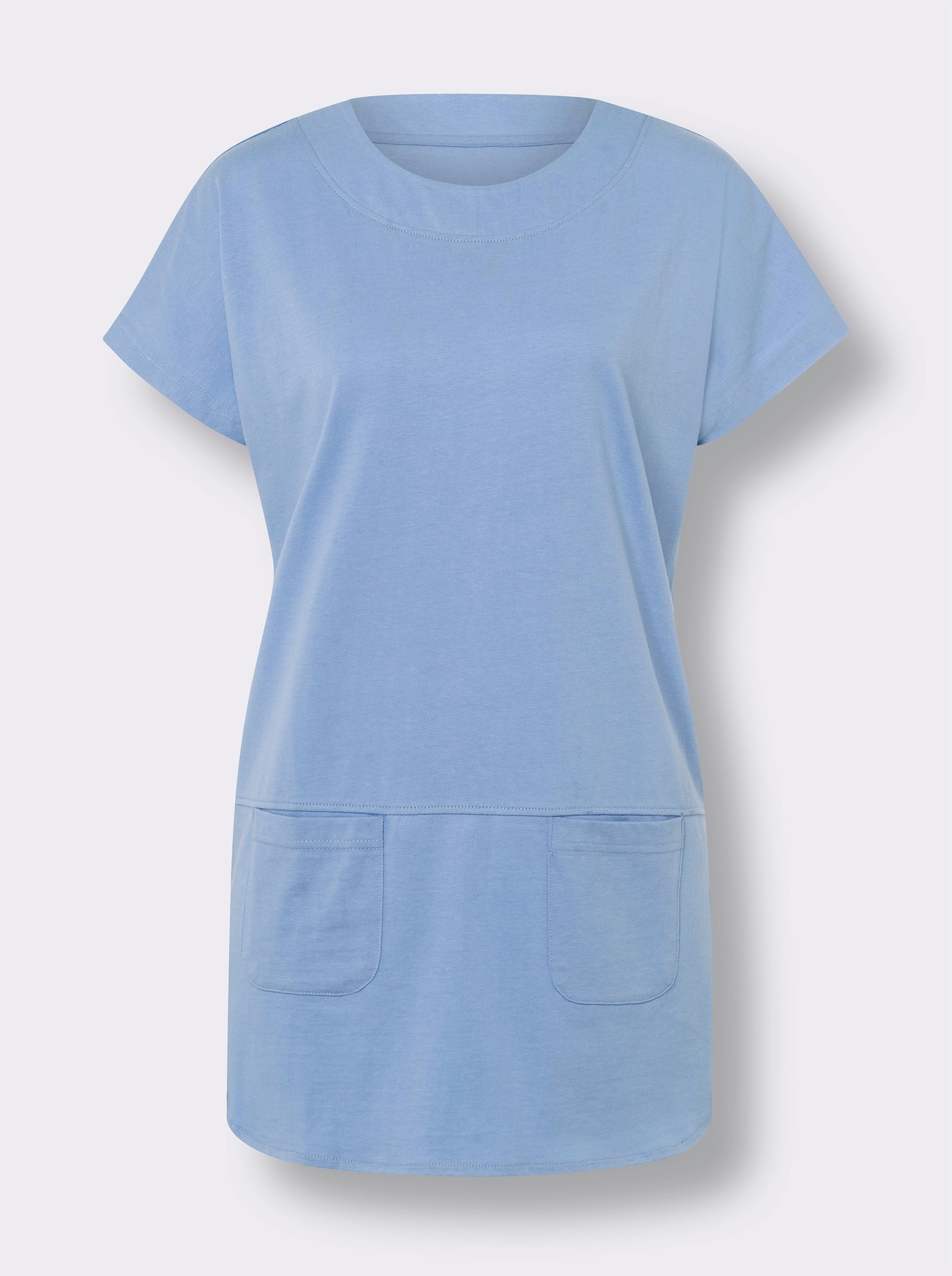 Longshirt mit Taschen - himmelblau
