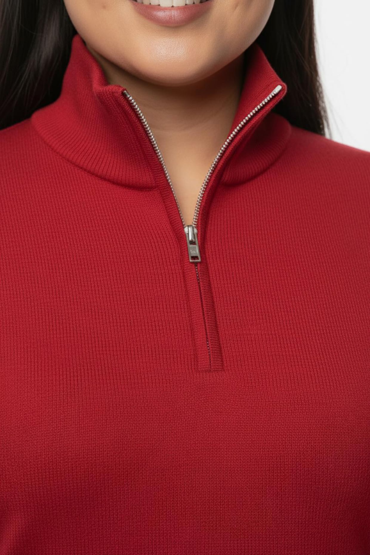 Troyer mit kurzem Reißverschluss - rot