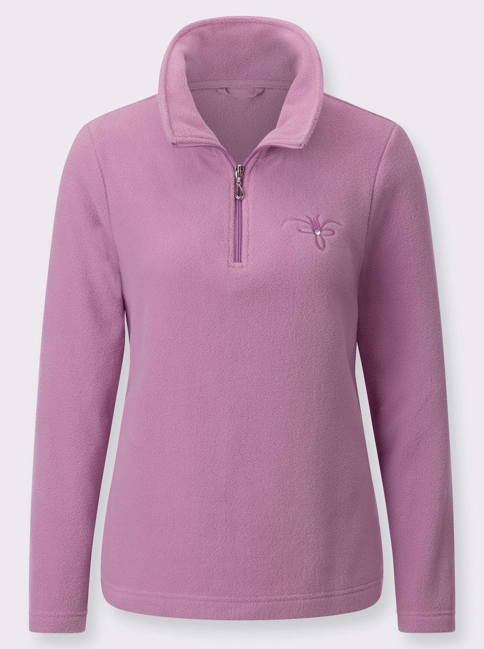 Fleeceshirt mit Stickerei - orchidee