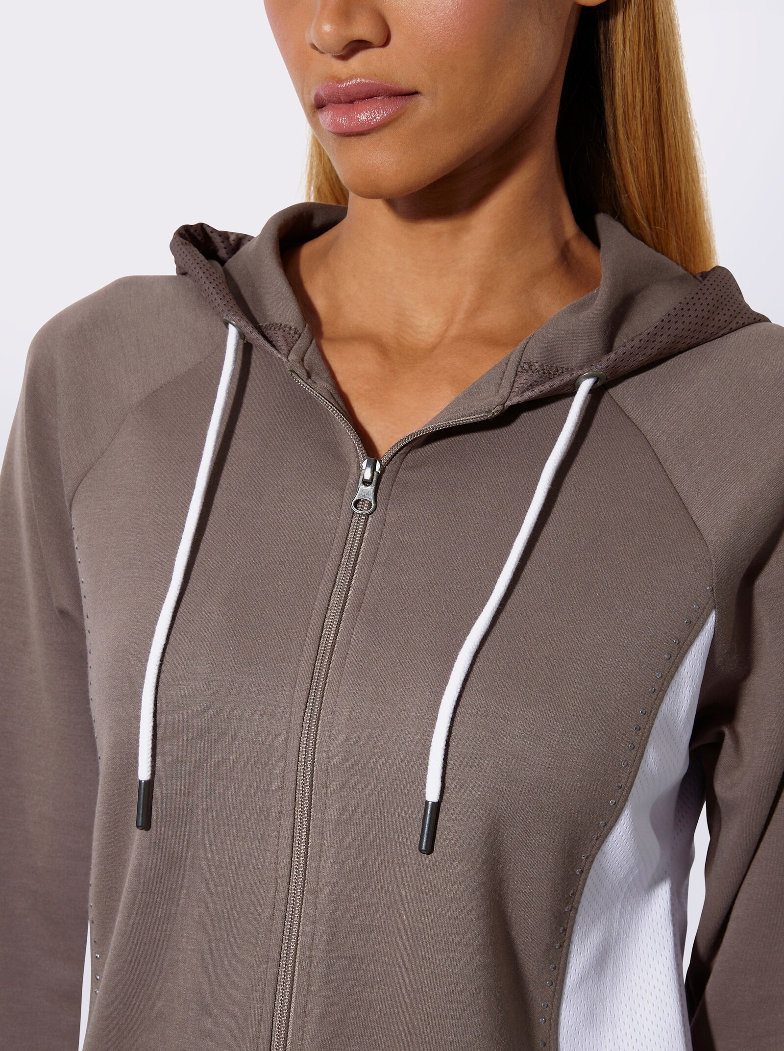 feel good Jacke - dunkeltaupe-ecru