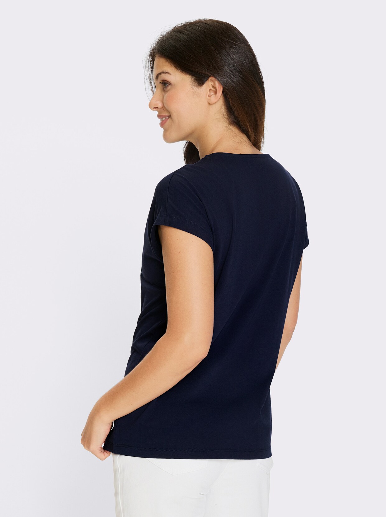 Kurzarmshirt - marine-orchidee