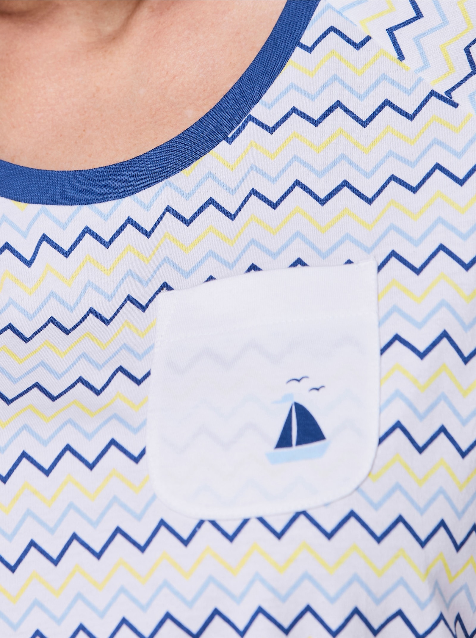 wäschepur Shorty - weiß-royalblau-bedruckt