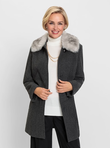 Wolljacke mit Kaschmir-Anteil - graphit-meliert