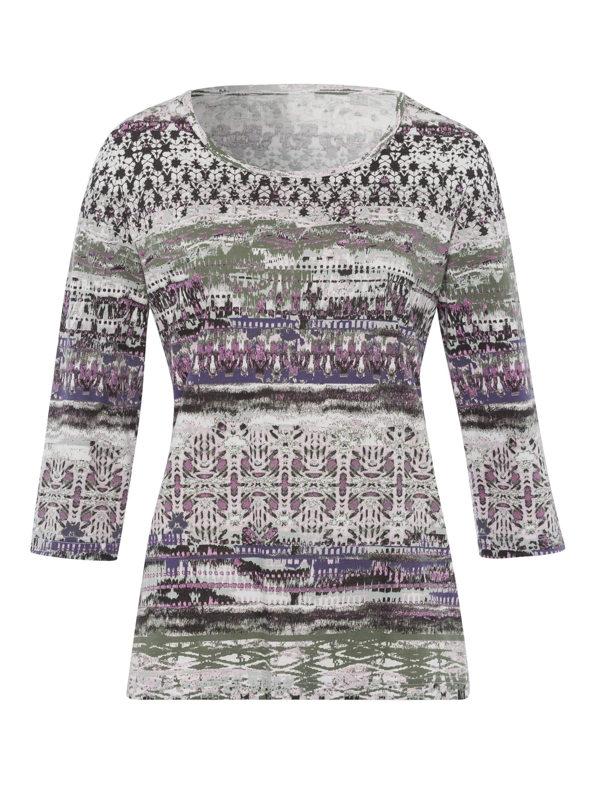 Shirt - grau-flieder-gemustert