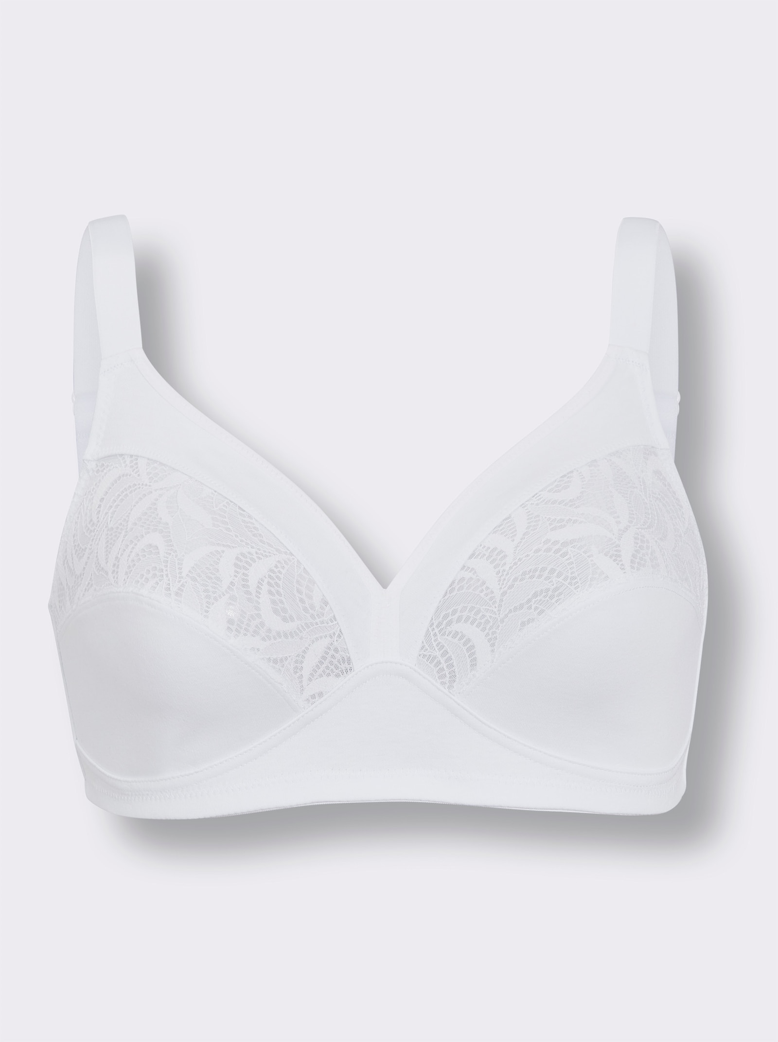 BH ohne Bügel mit Spitzeneinsatz - weiß