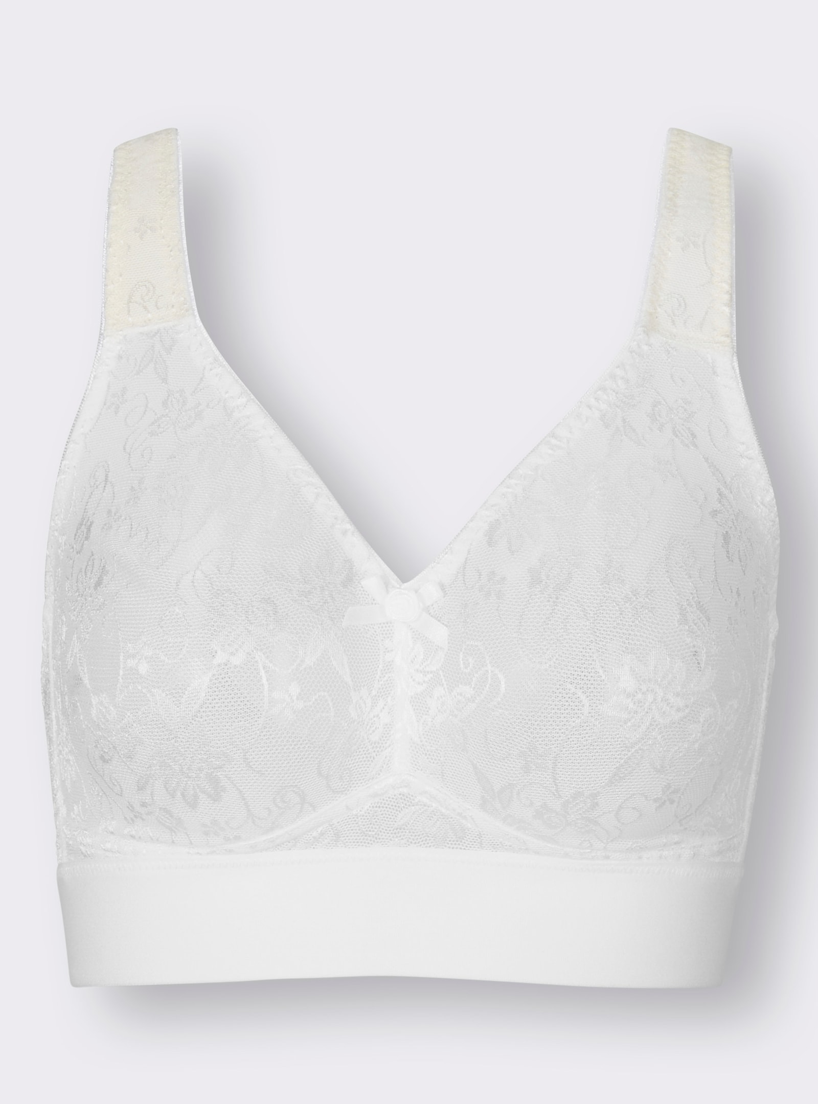 wäschepur Soutien-gorge confort sans armatures avec motif jacquard - blanc
