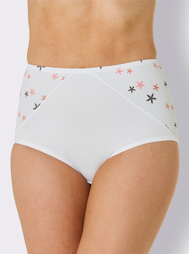 Taillenslip - 2x weiß-bedruckt + 1x weiß