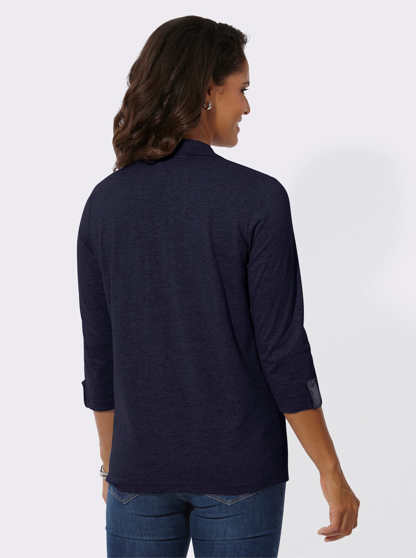 Poloshirt met drukknoopsluiting - marine