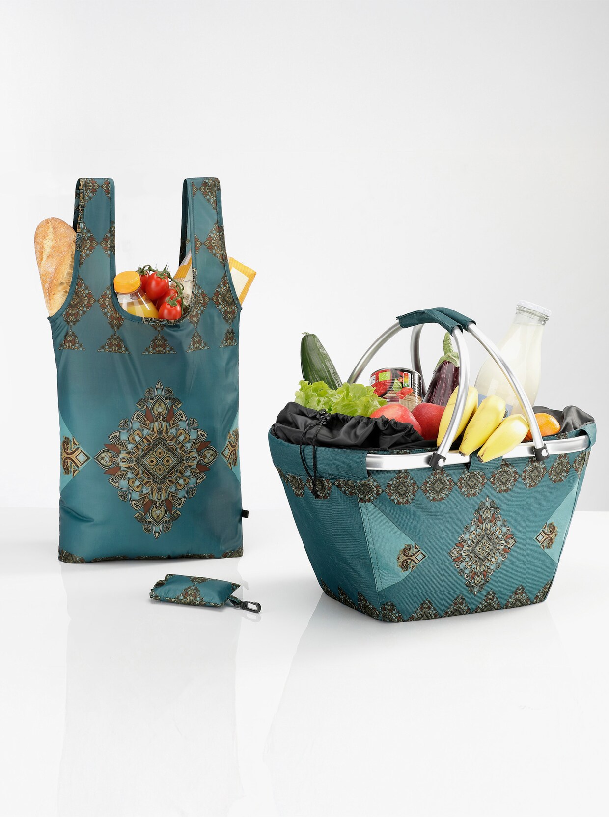 Einkaufskorb + Einkaufstasche - petrol