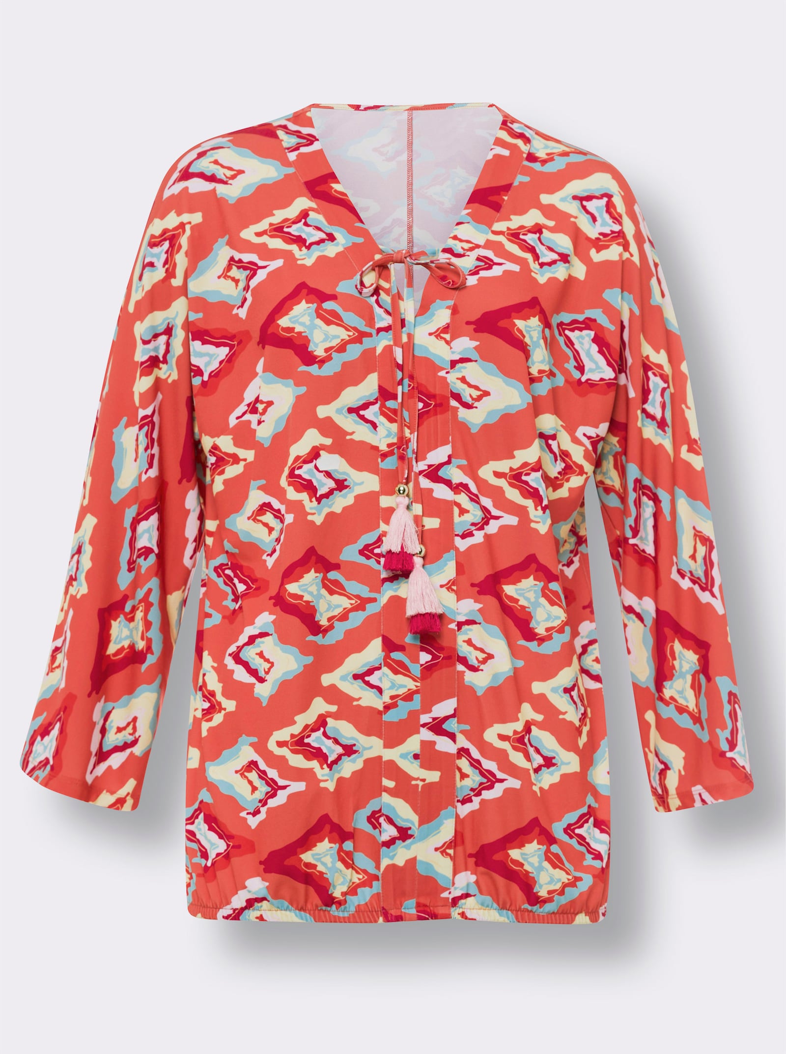 heine Shirtbluse mit 3/4-Arm - koralle-mint-bedruckt