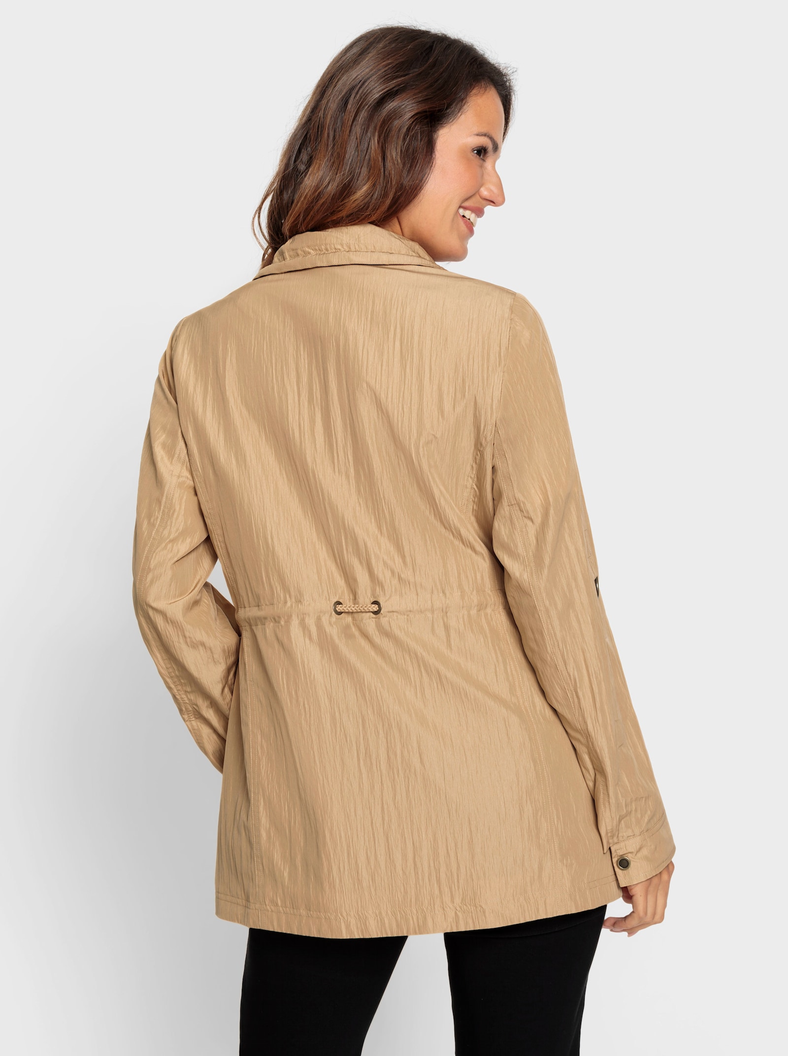 Tussenjack met verstelbare tailleband - camel