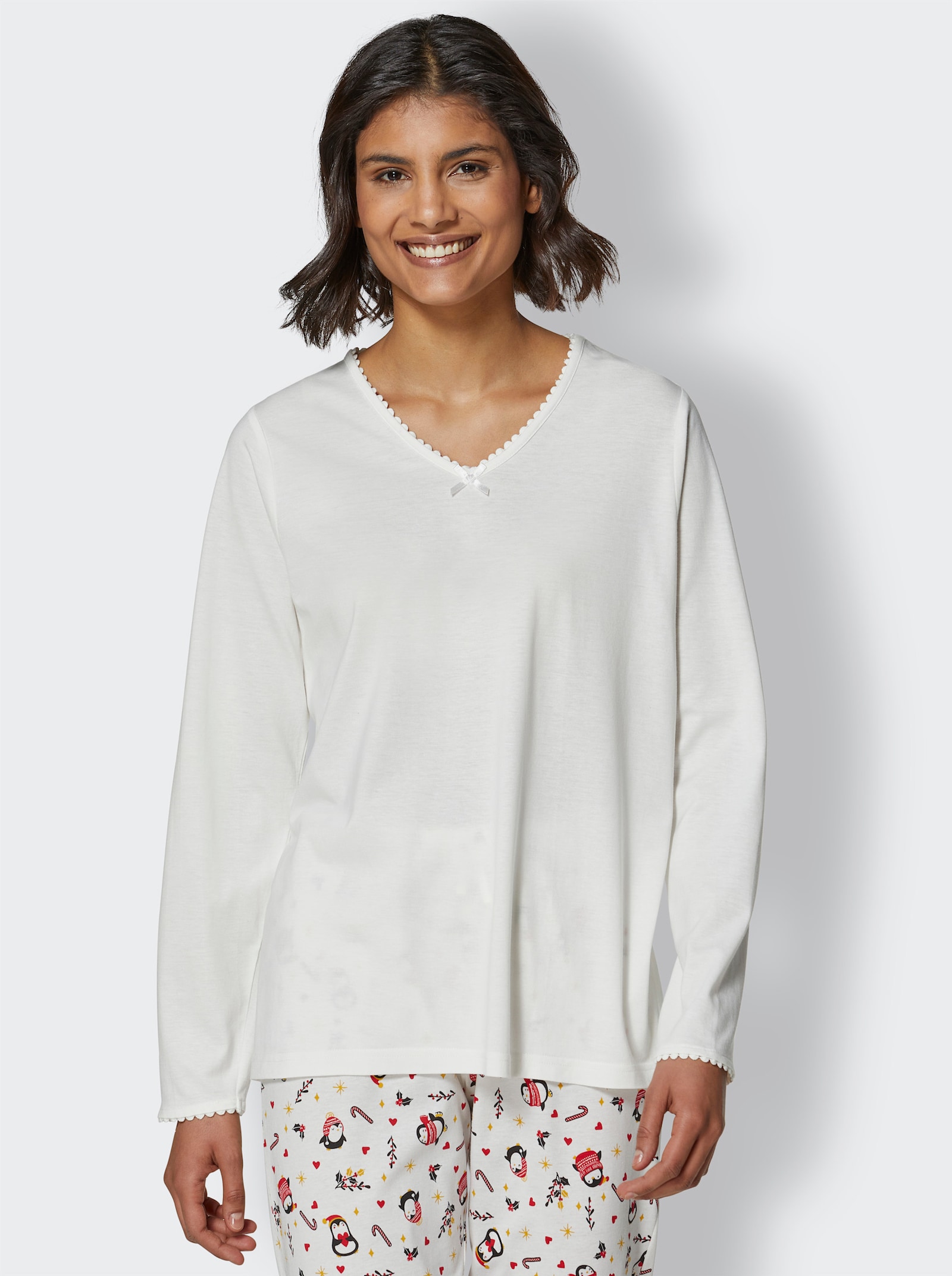 wäschepur Schlafanzug-Shirt - ecru