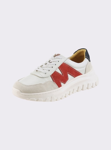 heine Sneaker mit Farbkontrast - weiß-rot