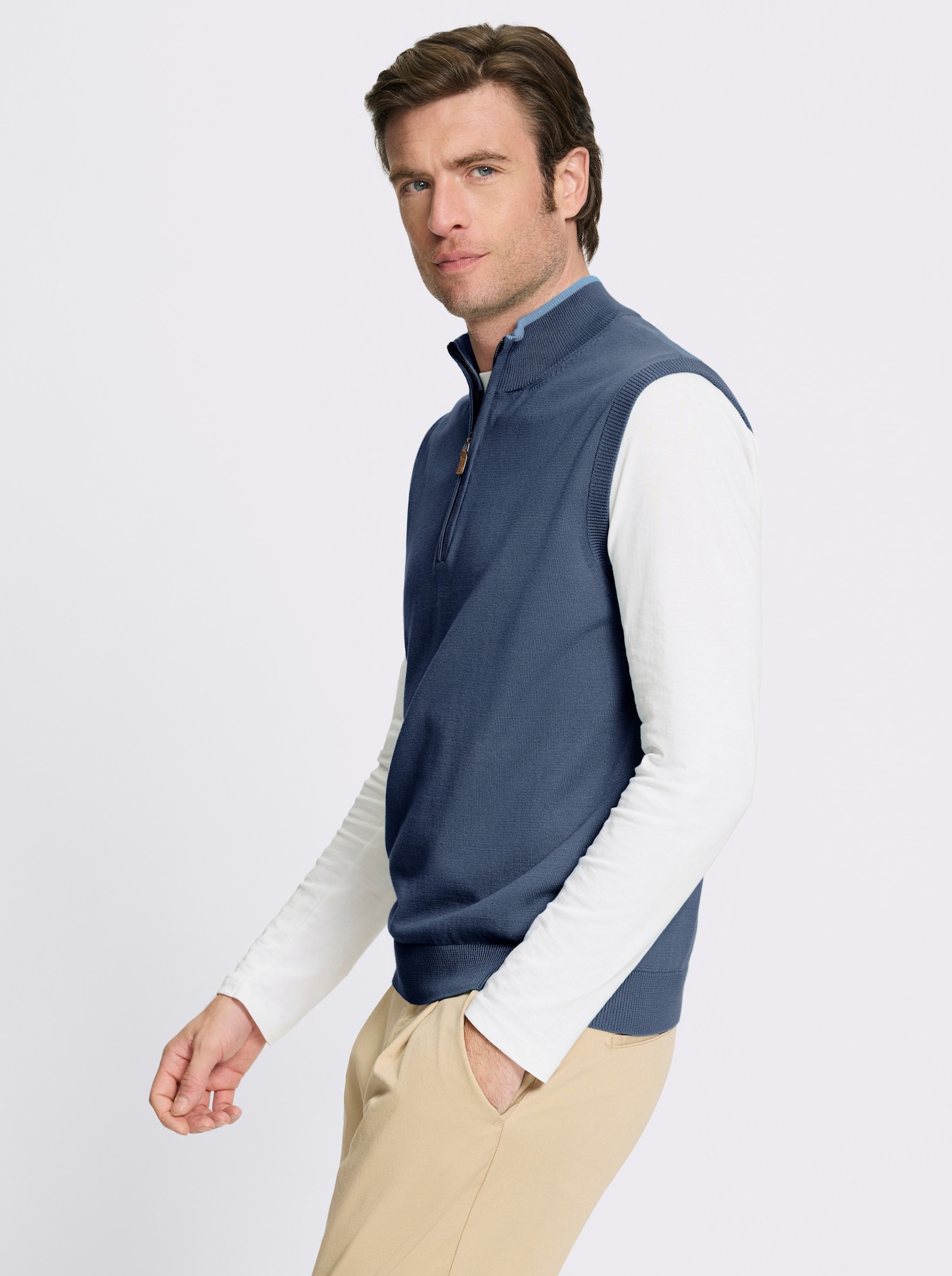 Catamaran Pullunder mit Stehkragen und Reißverschluss - rauchblau