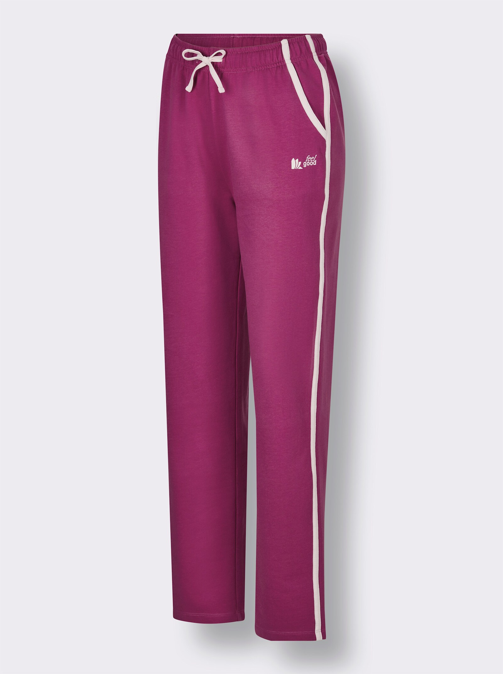feel good Dehnbund-Hose mit Kontrast-Details - erika-hellrosé