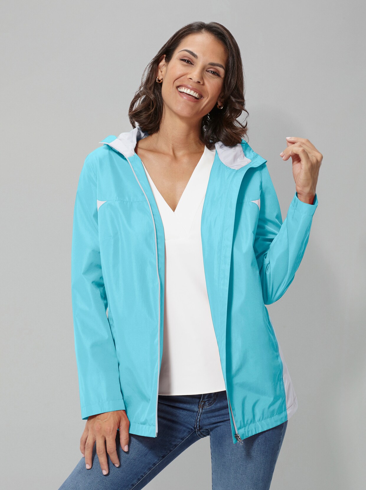 Veste d'extérieur - turquoise-gris