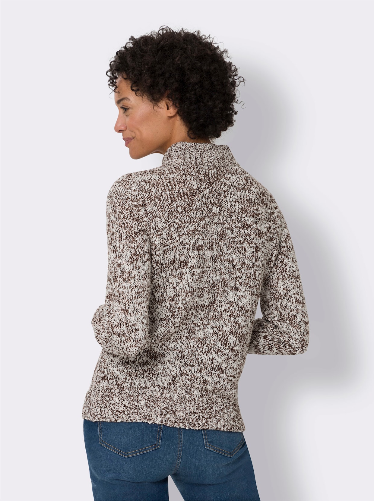 Strickpullover - schoko-meliert